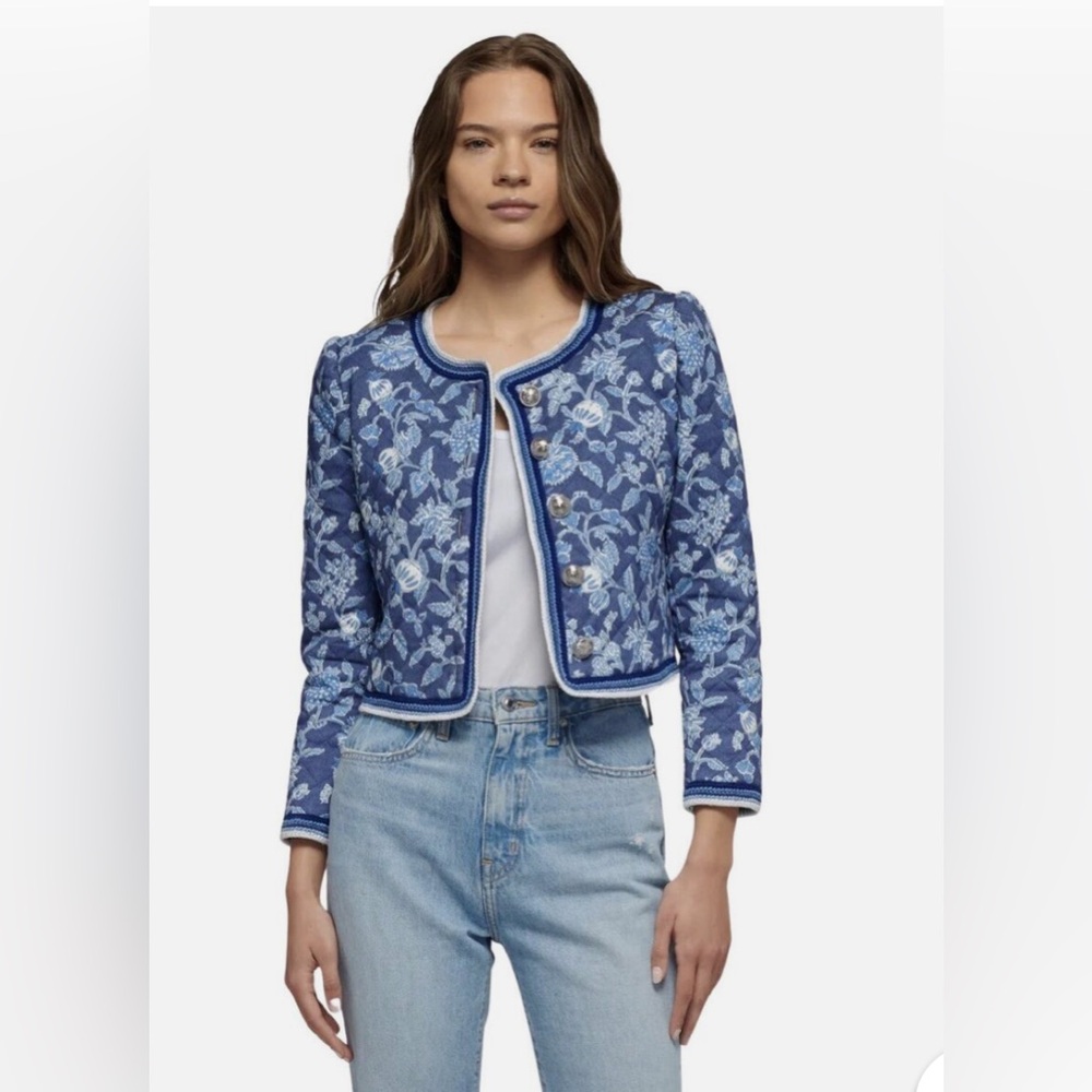 10 Crosby Derek Lam Blue Floral Blazer